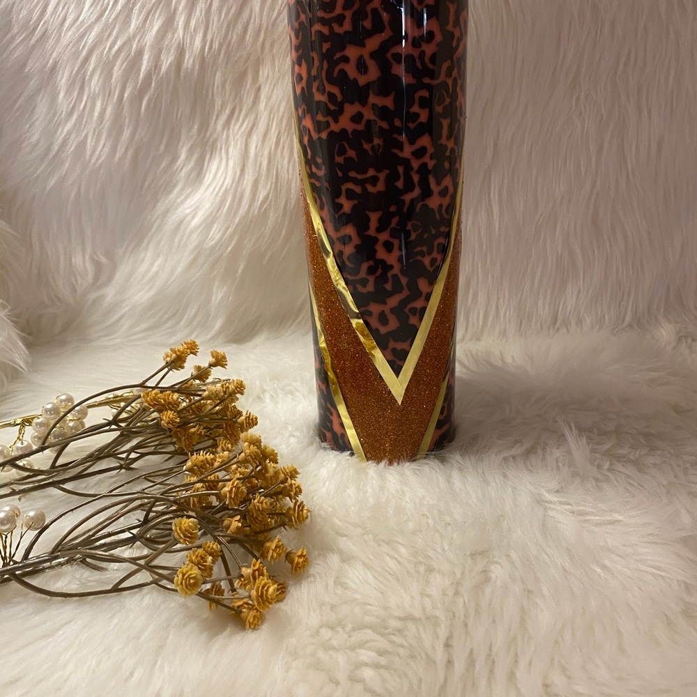 20oz skinny vinyl Turtle wrap custom glitter tumbler - Picture 2 of 11